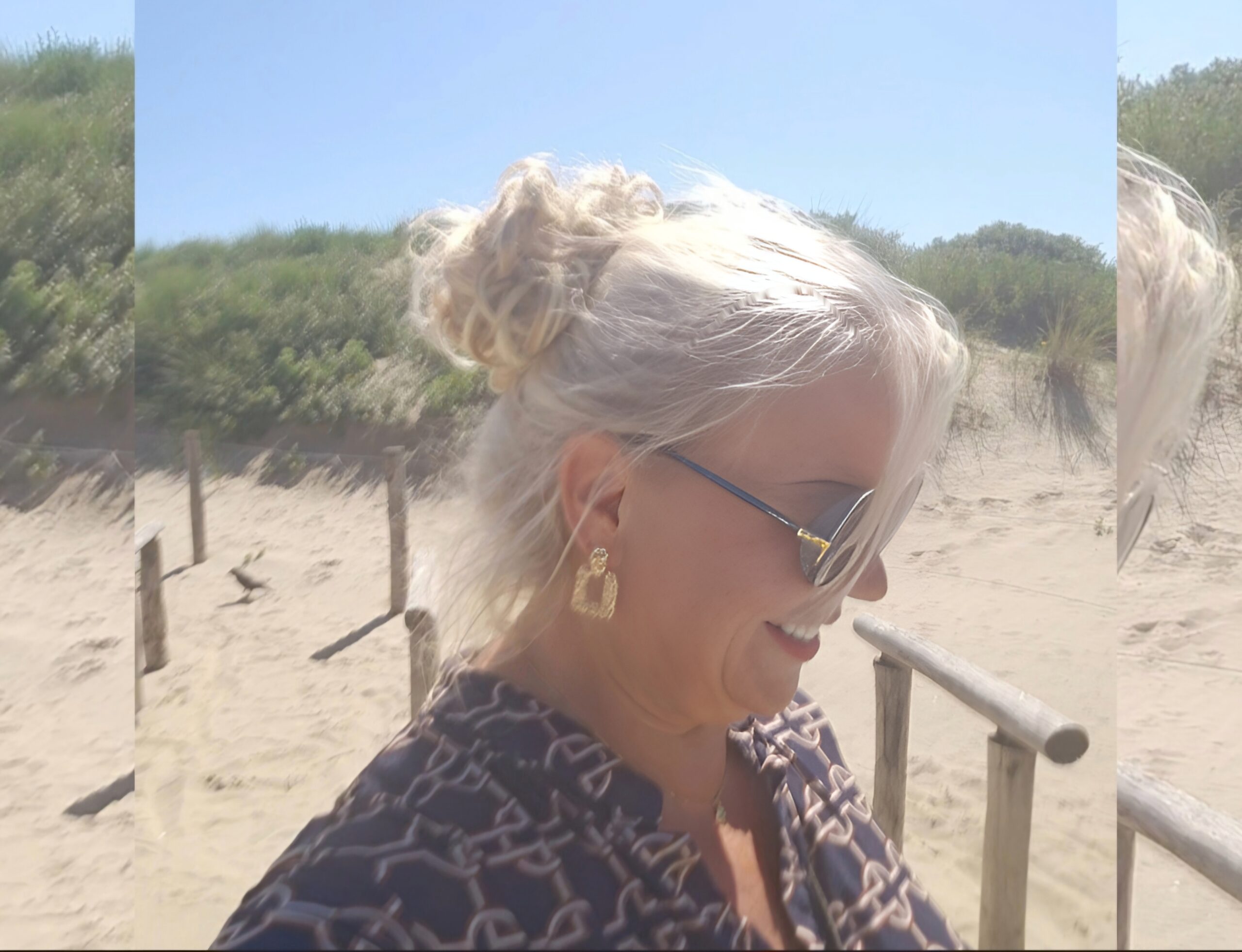 a woman smiling at the camera